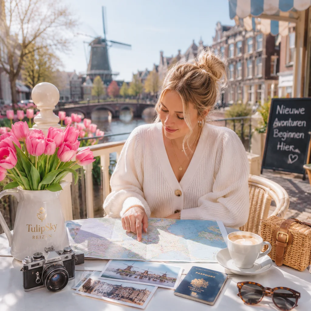 Tevreden reizigers tijdens een creatieve wereldtour